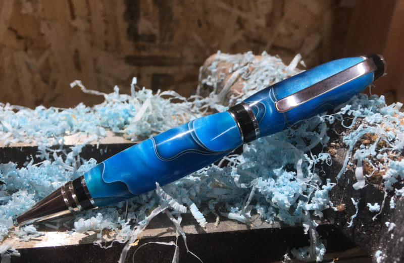 Caribbean Blue Swirl Pen